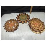 Vintage boho raffia woven trivets
