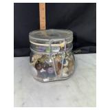 Canister jar of buttons