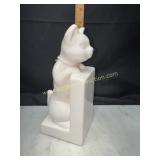 Vintage ceramic white cat bookend