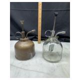 2 vintage plant mister thumb pump sprayers