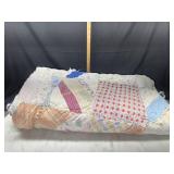 Vintage tattered crazy patchwork quilt