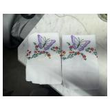 Pair of embroidered butterfly pillowcases