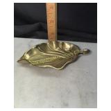 Brass leaf jewelry dish