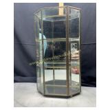 Small glass and brass table top display curio