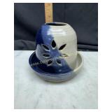 Studio pottery tealight fairy lamp artist signed