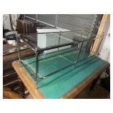 2 tier glass and chrome table