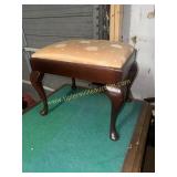 Mahogany upholstered bench