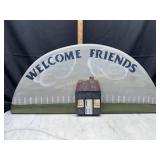 Hand crafted wooden country style welcome friends