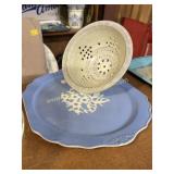 Cameo platter and pottery collander