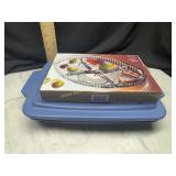 Casserole dish with lid and divided crystal tray