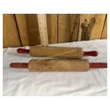 2 vintage rolling pins