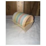 Vintage Tupperware wagon wheel coaster set