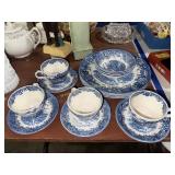Salem China English village blue and white