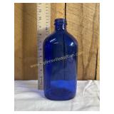 Vintage cobalt medicine bottle