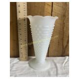 Milk glass hobnail vase