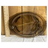 Pyrex smoked glass meat platter