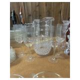 Crystals pitcher and 4 stems