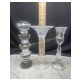 3 crystal candle sticks