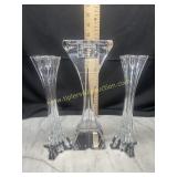 3 crystal candle sticks