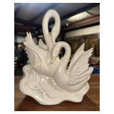 Vintage Hull pottery double swan planter