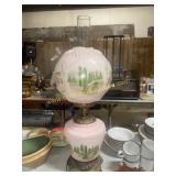 Pink gone with the wind style lamp hand painted