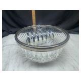 Crystal bowl with silver plate rim and
