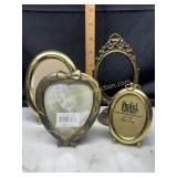 4 small brass frames