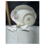 Vintage porcelain butterfly wall art, hand