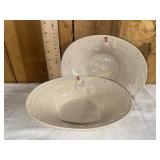 Pair of rustic farmhouse rooster bowls