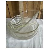 Group of clear baking dishes