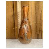 Native American decorated gourde vase