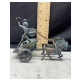 Vintage brass Achilles on chariot statue