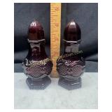 Ruby red cape cod salt and pepper shakers
