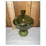 Hazel atlas avocado green pebbletone covered