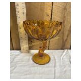 Amber glass lotus blossom stand
