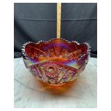 Indiana glass heirloom sunset bowl with saw tooth