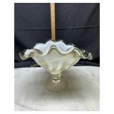 Murano style Italian art glass centerpiece bowl
