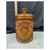 Marigold carnival hobstar cracker jar