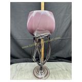 Hand blown octopus jellyfish art glass bowl