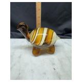 Hand blown art glass turtle paperweight