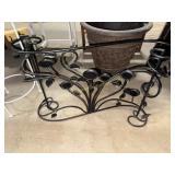 Wrought iron hearth side candelabra