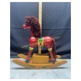 Musical wooden Christmas rocking horse plays