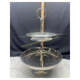 Vintage two tiered tea stand