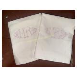 Pair of hand embroidered Mr.&Mrs. Pillow cases