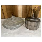 Candy dish and silver plate trinket box