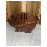 Hand made wooden pig puzzle