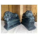 Ceramic sleeping lion bookends