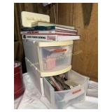 Group of sewing books and items/ supplies