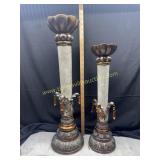 Pair of decorative candle pillars