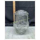 Vintage Indiana glass stars and bars fairy lamp